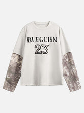 Faux Two-Piece Print Long-Sleeve T-Shirt