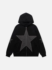 Five-Pointed Zipper Hoodie