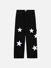 Flocked Star Straight Jeans