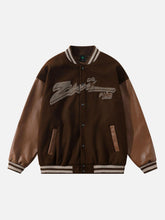 Flocking Embroidery Baseball Jacket