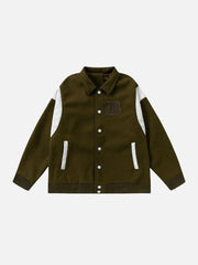 Flocking Letters Tweed Varsity Jacket