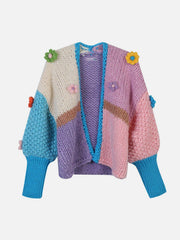 Flowers Embroidery Oversized Sleeves Cardigan