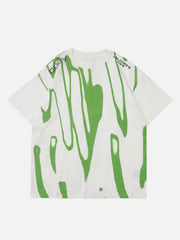 Fluorescent Irregular Printing Tee