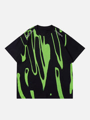Fluorescent Irregular Printing Tee