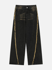 Fringe Washed Jeans