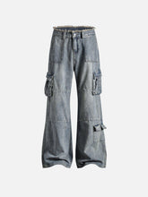 Fringe Washed Multi Pocket Jeans