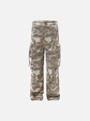 Functional Camouflage Straight-Leg Cargo Pants