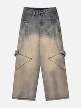 Gradient Irregular Patchwork Jeans