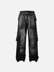 Gradient Multi-Pocket Cargo Jeans