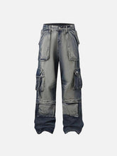 Gradient Multi-Pocket Cargo Jeans