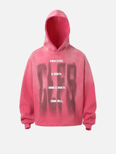 Graffiti Letter Gradient Distressed Hip-Hop Hoodie