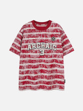 Graphic Lettering Striped Oversized T-Shirt