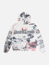 Hand-Painted Ink Graffiti Hoodie