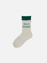 "HELLO SUNDAY" Socks