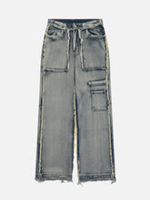 High Street Distressed Raw Edge Jeans