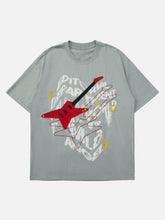 High Street Embroidered Letters Creative Printed T-Shirt