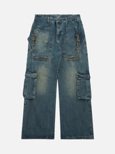 High Street Heavy Duty Design Multi-Pocket Jeans
