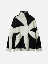 High Street High-Neck Spiral Jacquard Sweater