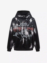 High Street Hip Hop Spider Web Print Hoodie