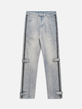 High Street Hip-Hop Zipper Straight Jeans