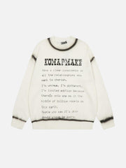 High Street Spray Paint Letter Print Sweater