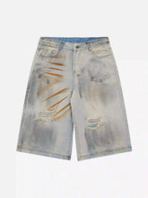 High Street Yellow Mud Dyed Denim Shorts