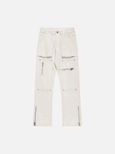 High Street Zipper Niche Design Straight Pants
