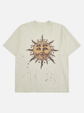 Ink-Splashed Sun God Worn T-Shirt