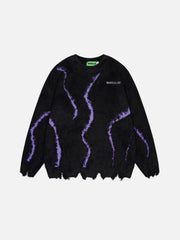 Irregular Patchwork Distressed Sweater