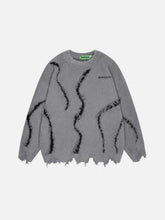 Irregular Patchwork Distressed Sweater