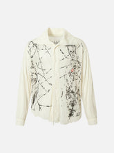 Irregular Pleated Print Shirt