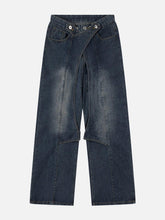 Irregular Waist Wide Leg Jeans