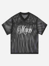 Jersey Mesh Blouse Hollow T-Shirt