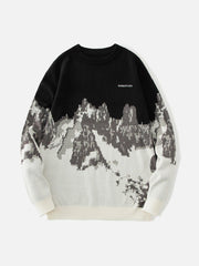 Landscape Snow Mountain Jacquard Sweater
