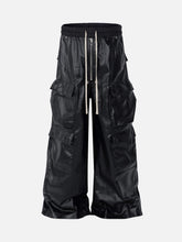 Layered Three-Dimensional Pocket Wide-Leg Flared Pants