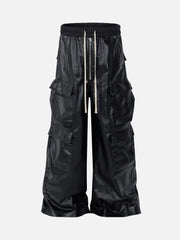 Layered Three-Dimensional Pocket Wide-Leg Flared Pants
