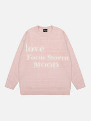 Leisure Letter Round Neck Sweater