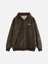 Leopard Print Zip-Up Hoodie