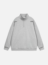 Letter Back Printed Stand Collar Sweatshirt
