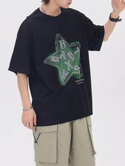 Letter Embroidery Inkjet Tee