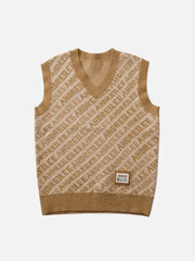 Letters Graphic Sweater Vests