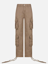 Long Ribbon Low Waist Cargo Pants