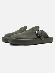 Matte Suede Handmade Closed Toe Half-Slip Birkenstock Shoes
