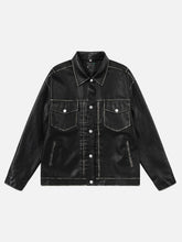 Multi Pocket Faux Leather Jacket