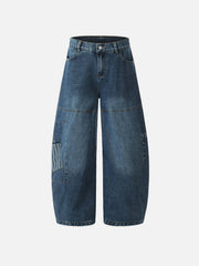 Multi Pocket Loose Barrel Jeans