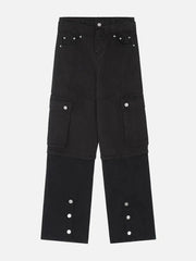 Multi-Pocket Patchwork Jeans