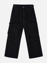 Multi Pocket Patchwork Straight-Leg Jeans