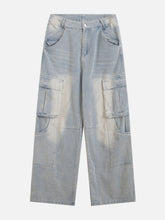 Multi Pocket Washed Jeans