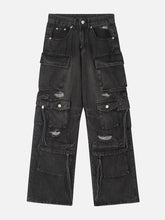Multiple Pockets Washable Jeans