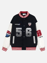 Number 56 Embroidered PU Baseball Jacket